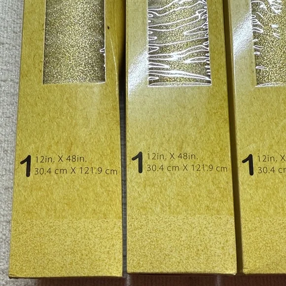 8 rolls Crafts Square Gold Glitter Vinyl Paper - Picture 2 of 3